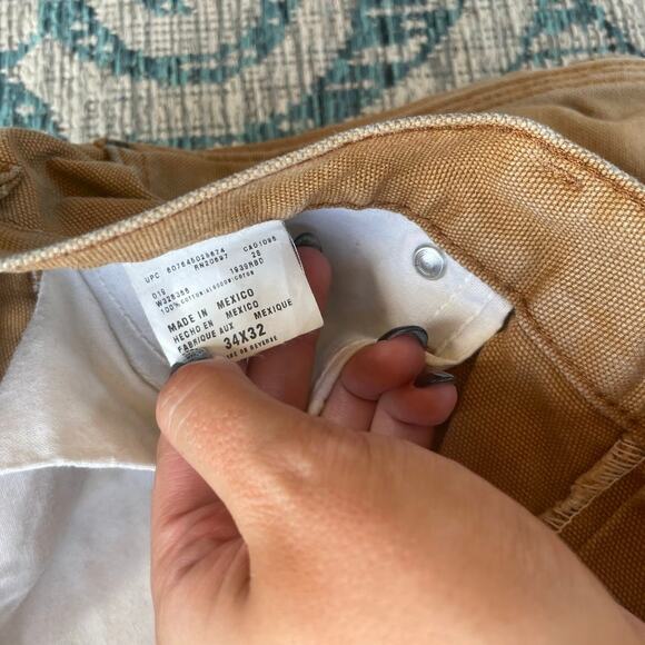 Dickies Men's Relaxed Fit Duck Canvas Carpenter Work Pants Khaki - Size 34x32 - Picture 7 of 11